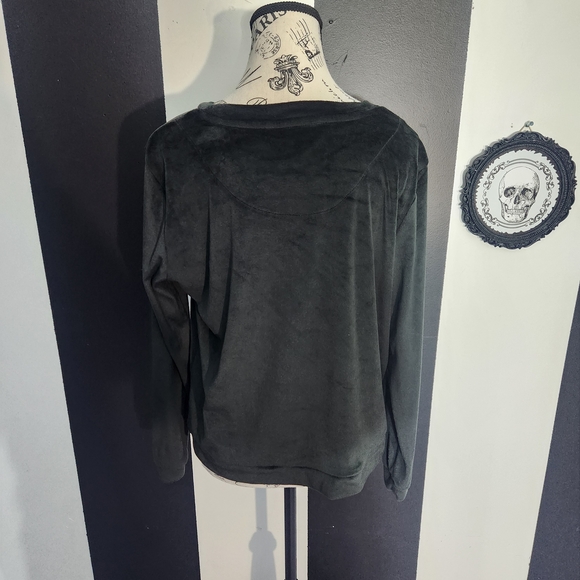 Juicy Couture Black Velvet Crystal Logo Pullover - Picture 3 of 4